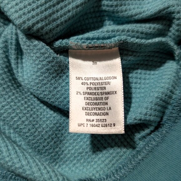 Carter's waffle polo shirt turquoise size 3 months - Picture 7 of 8